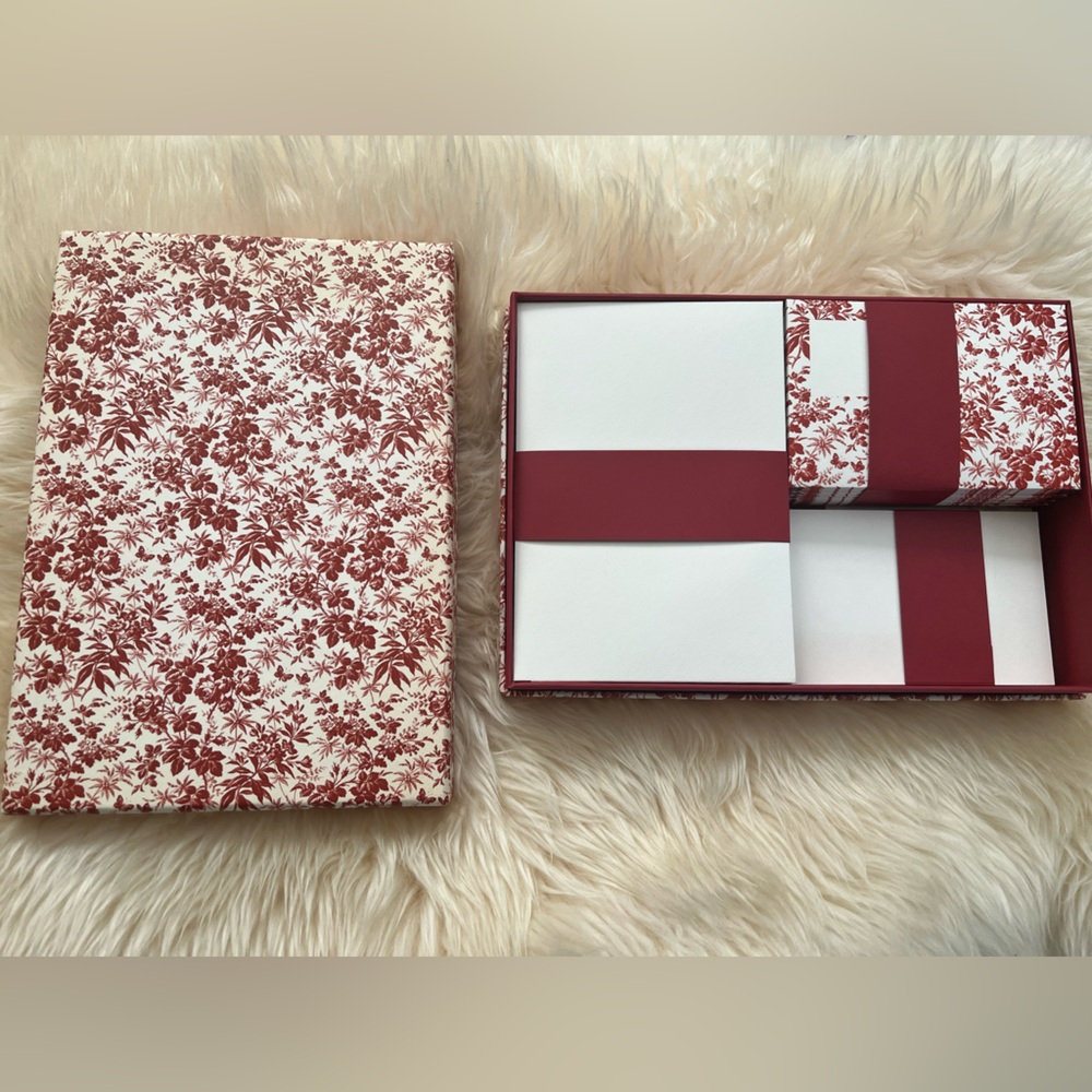 NIB 100% Auth Gucci 20ct Red and White Floral Stationery Set - Picture 4 of 10